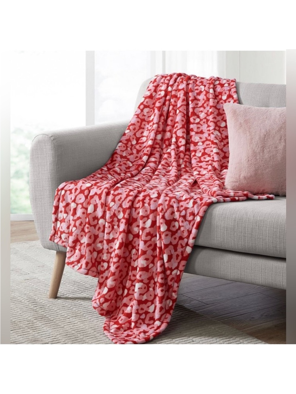 Floral Plush Throw Blanket